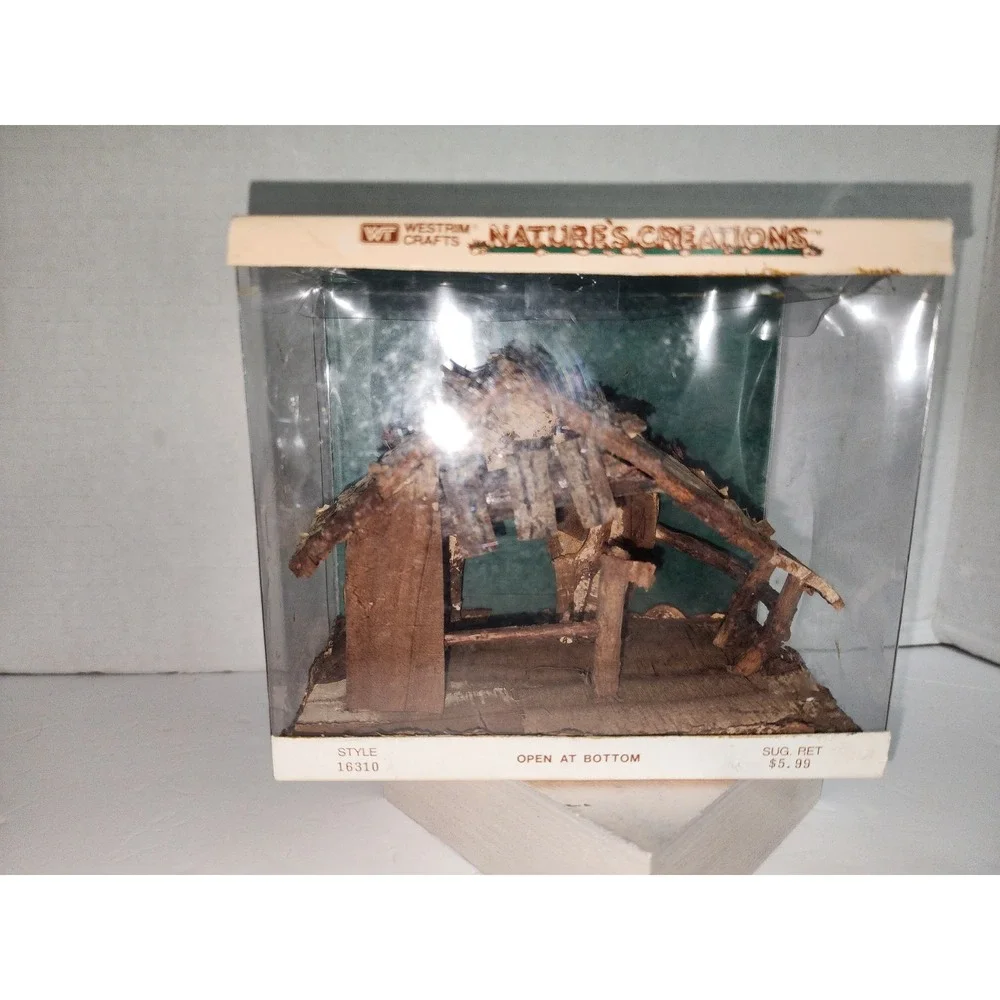 Westrim Crafts Nature's Creations Nativity Manger Stable Vintage NOS